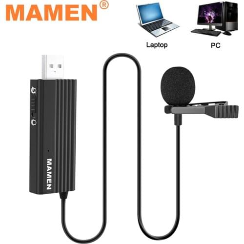 MAMEN USB Recording Microphone Omnidirectional Pickup MIC with 1.2m Cable One Key Mute for PC Laptop Interview Meeting Record