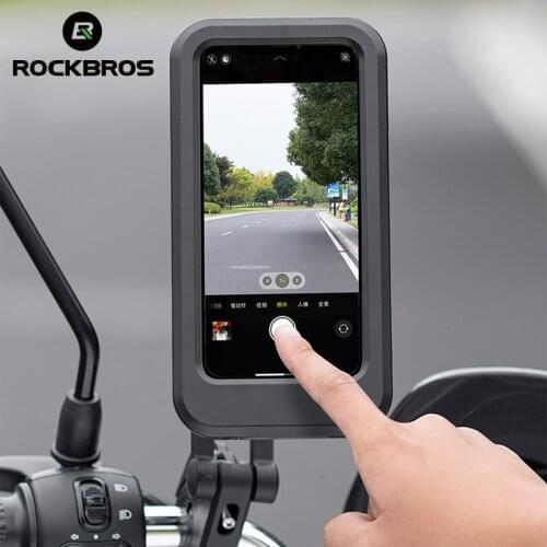 ROCKBROS Bike Phone Holder Universal Motorcycle Mountain Bicycle Cellphone Stand Touch Screen Moto MTB Road Handlebar Bracket