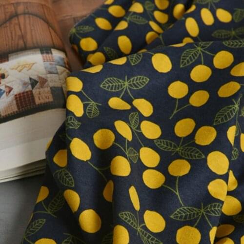 High quality cotton fabric Yellow Cherry print sewing Dress shirt clothing tablecloth hand decoration material