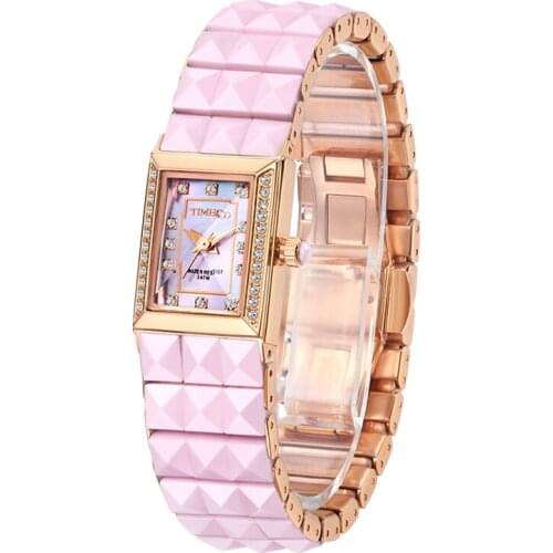 Time100 Womens Ceramic Watches Quartz Watch Diamond Dial Ladies Casual Bracelet Watches For Women relogios feminino