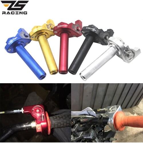 ZS Racing Universal 7/8" Motorcycle Visual Throttle Twist Grips 22mm CNC Aluminum Grip Accelerator Moped Scooter Dirt Bike
