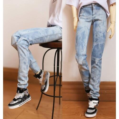1/4 1/3 Scale BJD Clothes Casual Pants Mottled Washed Jeans For BJD/SD MSD SD13 SD17 SSDF Strong Uncle Doll Accessories C0916