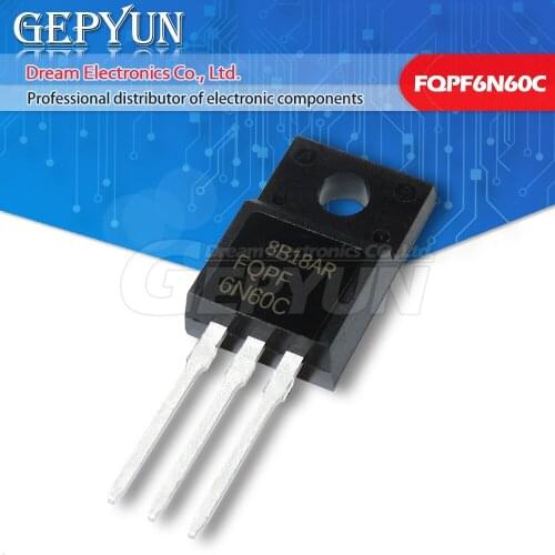 10PCS FQPF6N60C TO-220 6N60C 6N60 TO220 FQPF6N60 TO-220F new MOS FET transistor