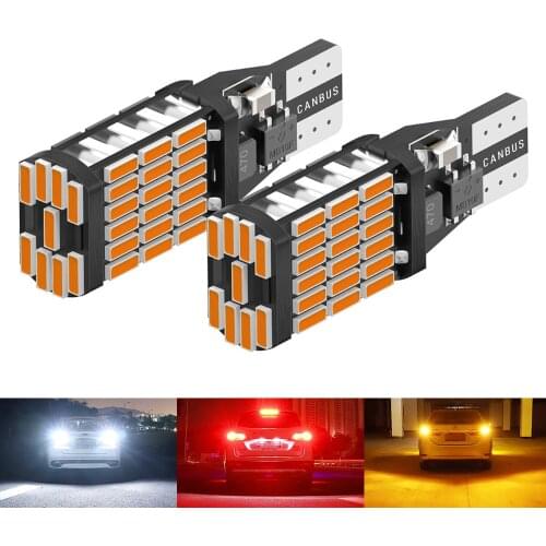 2pcs T15 T16 W16W 921 912 Led 1200Lm LED Canbus Car Backup Reserve Lights Bulb Tail Lamp For BMW AUDI FORD KIA LADA White Amber