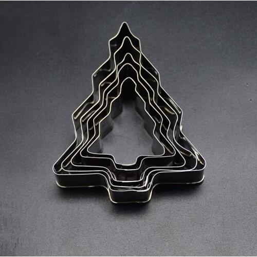 5pcs/set Christmas Tree Shape Cookie Cutter Mold For Chocolate Cake Decorating Soap Polymer Clay muffin biscuit Baking Mould