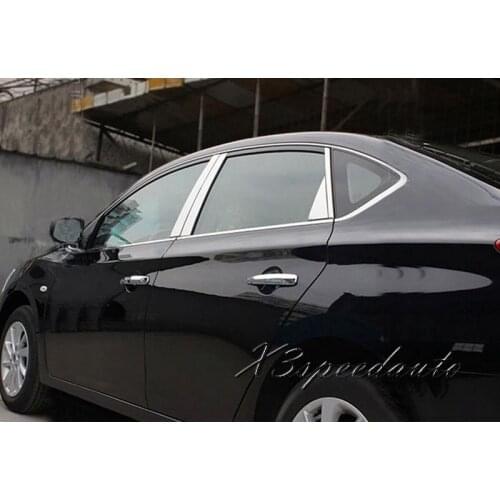 Free Shipping Stainless Steel B Pillar Cover Trim For Nissan Sentra Sylphy 2012 2013