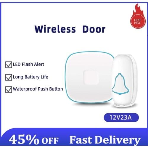 Wireless Doorbell Sound And Light Reminder Door Bell Long-Distance Transportation For Home Security