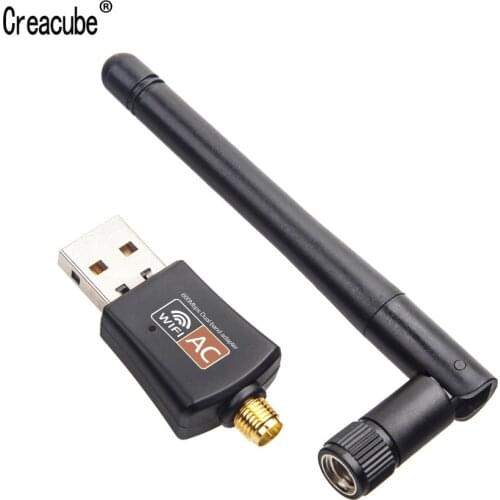 Creacube 600M Wireless USB WiFi Adapter Network Card Wifi Receiver 2.4 G 5G Dual Band Antennas Computer Network LAN Card For PC