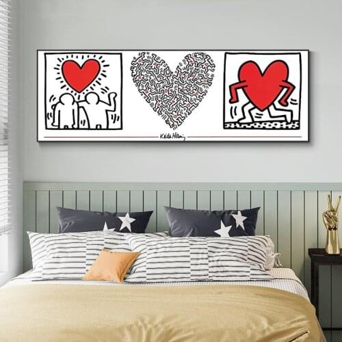 Large Size Abstract Graffiti Art Wall Posters And Prints Peace And Love Street Art Paintings Heart Art Pictures Home Decor