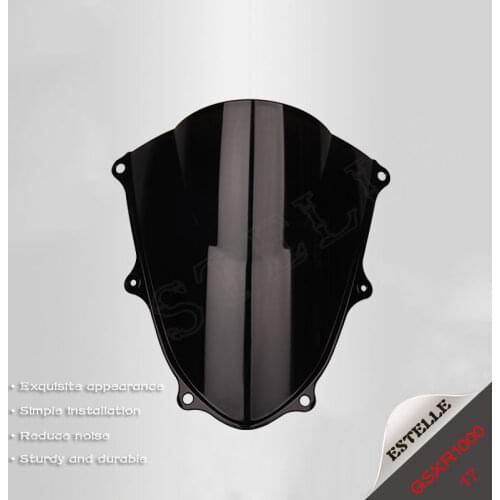 For Suzuki GSXR1000 GSXR 1000 2017 Black and Transparent Motorcycle Double Bubble Windshield