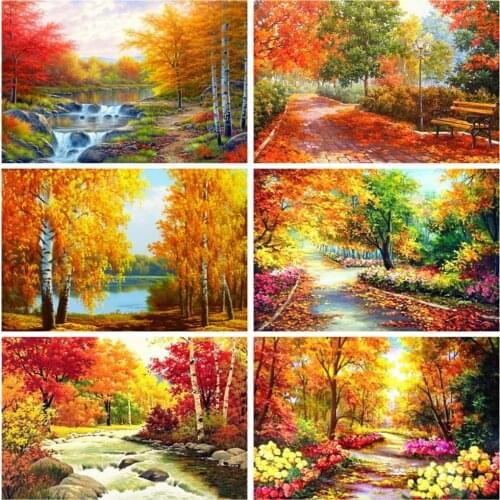 EverShine Diamond Painting Full Square Forest Bead Embroidery Diamond Mosaic Landscape Cross Stitch Autumn Decor Home Wall Art