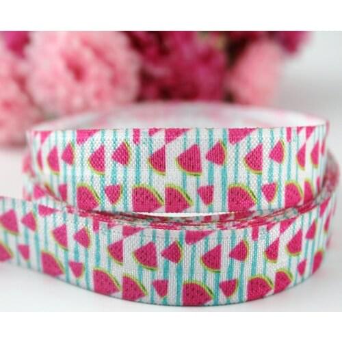 5/8'' 16mm hot transfer summer printed elastic ribbon foe ribbon DIY handmade elastic spandex ribbon 50 yards