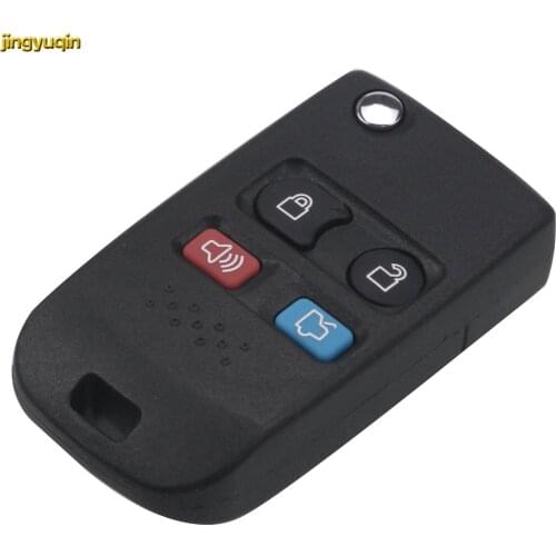 Jingyuqin Remote Key Shell for Ford Crown Victoria Escape ExpeditionExplorer Sport 4 Buttons Modified Folding Flip Car Key Fob