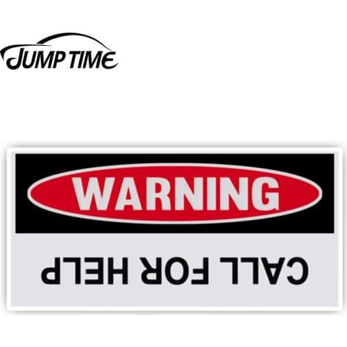 JumpTime 13cm x 6.2cm Funny Warning Bumper Sticker Decal - Call For Help (Upside Down) Vinyl Decal Waterproof Car Accessories