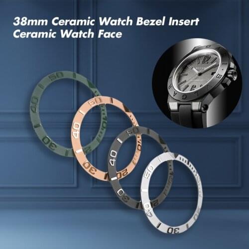 38mm Ceramic Watch Bezel Insert For 40mm Mens Watch Face Watches Replace Accessories Inner Diameter 30.7mm Round Scale Bezel