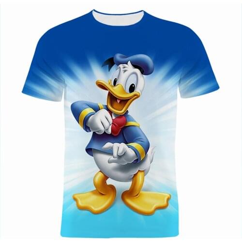 Summer T Shirt For Men Short Sleeve Cartoon Anime Women Tee Shirts Disney Donald Duck 3D Printed Streetwear Children Clothes