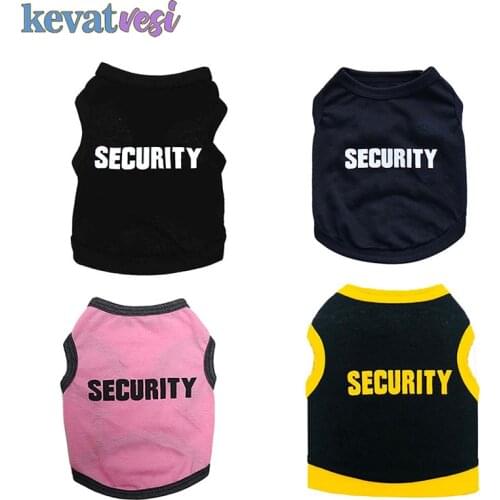 Summer Pet Dog Shirt Vest Fashion Security Printed Dog Clothes Breathable Pet Dog Clothing Cute Small Medium Dog Costume