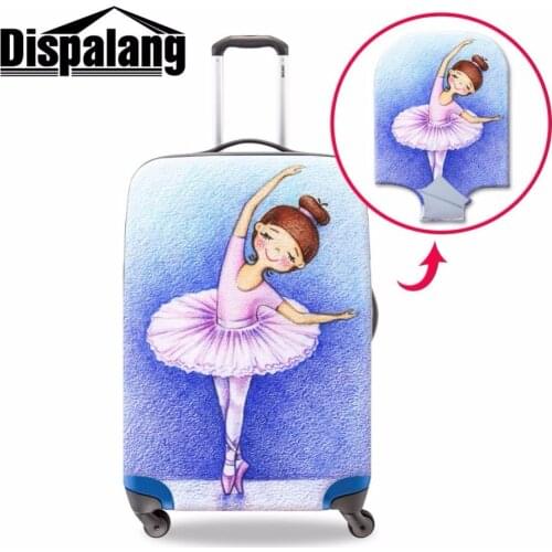 Dispalang cute ballet girl print thick elastic luggage cover waterproof suitcase protective covers for 18-30 inch trolley cases