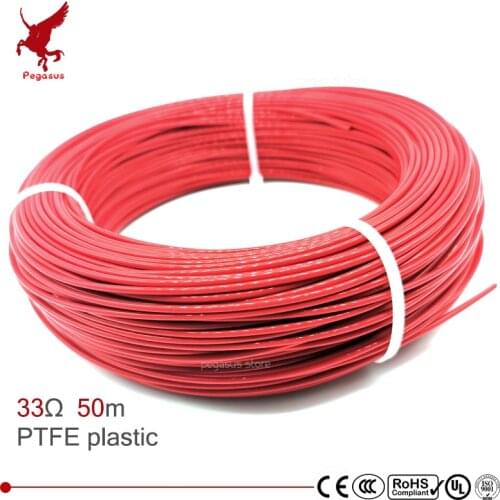 50m multipurpose 12k 33ohm PTFE carbon fiber heating cable 5V-220V floor heating high quality infrared heating wire warm floor