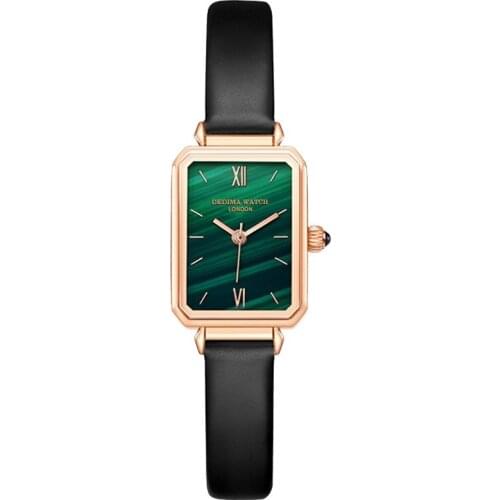 Fashion waterproof female watch simple temperament ins wind malachite texture dial square small green watch