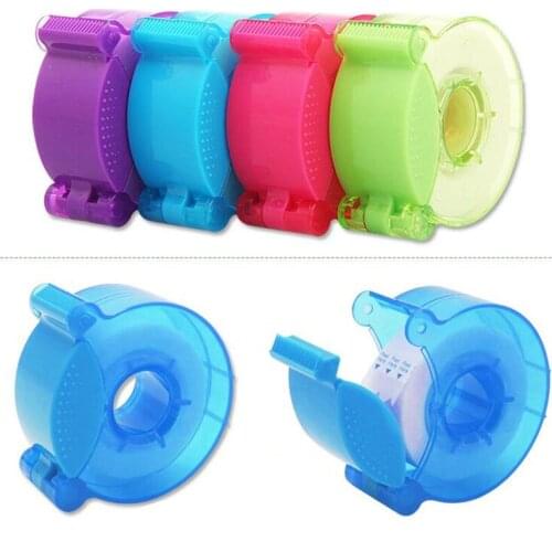 Cartoon Four Colors Adhesive Tape Dispenser Cutting Table Tape Seat Holder Organizer Cutter Stationery Organizer+Tape 18mm