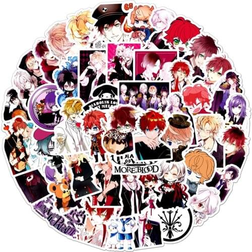 10/50Pcs Anime DIABOLIK LOVERS Game Stickers Pack Laptop Motorcycle Luggage Skateboard Fridge Guitar Waterproof Sticker Toys