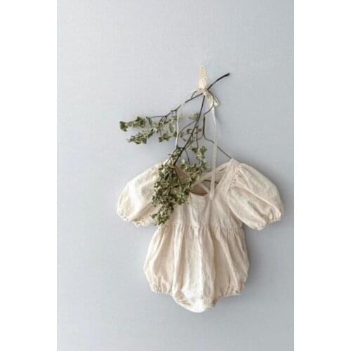 2021 new baby boys girls romper cotton linen summer infants jumpsuit