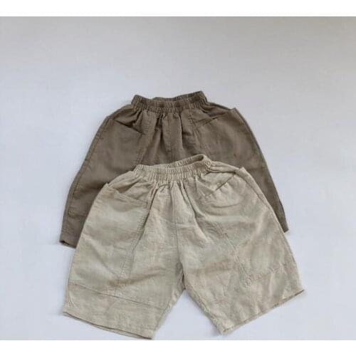 2020 New Arrival Girls Boys Shorts Summer Cotton Linen Fashion Kids Shorts 1-6 Years QH840
