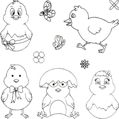 News Chick Doll Butterfly duck Scrapbook DIY photo cards account rubber stamp clear stamp transparent stamp Handmade card stamp