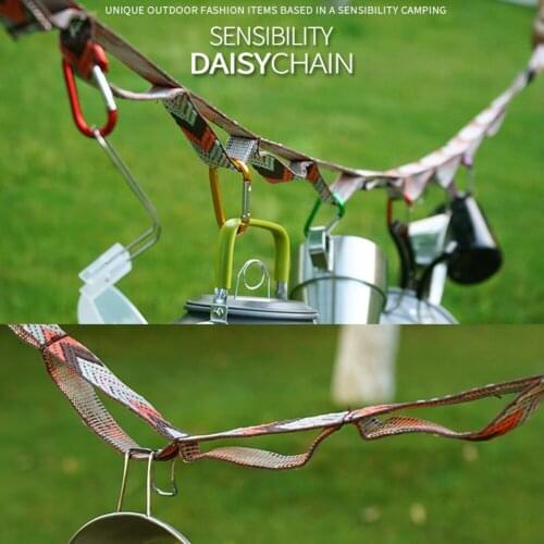 New Outdoor Camping Tent Lanyard Daisy Chain Lengthened Binding Rope Strap Clothesline Hook Up for Camping Accessories