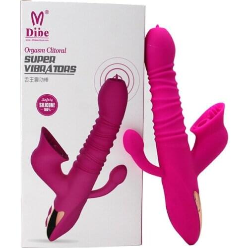 Oral Licking Clitoris Stimulate Masturbate Vibrator Sex Toys Telescopic Tongue Dildo Vagina Vibrator Massager For Women ZD0330