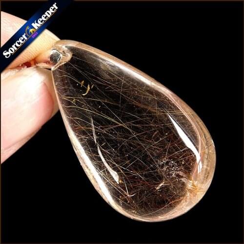 Natural Stones Rutilated Quartz Pendant Hair Crystal Free Necklace Mineral Specimen Garden Crystal Quartz Jewelry Energy OS442