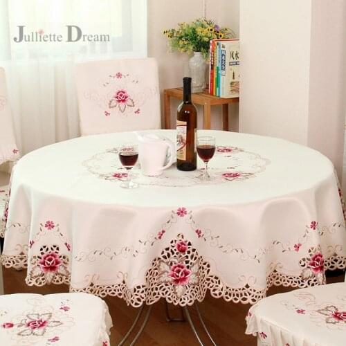Hot European Garden embroidered Tablecloth round Table cloth dining table cloth tea carbinet cover cushion wedding decoration