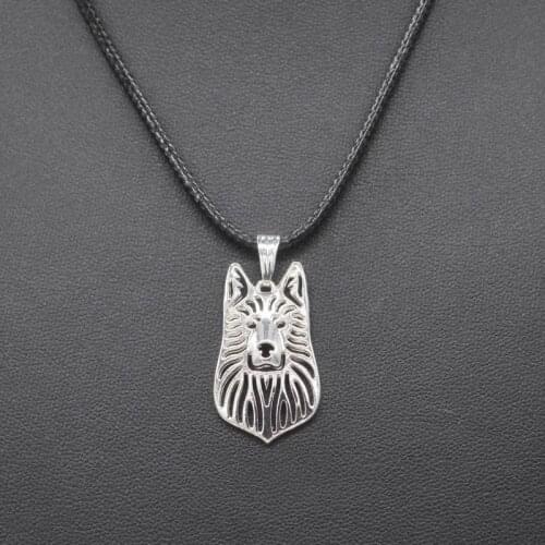 Hot Style Rope Dog Pendant Necklaces Womens Metal German Shepherd Necklaces Pet Lovers Gift Drop Shipping
