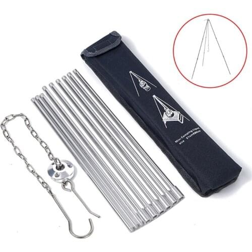 Portable Outdoor Picnic Camping Bonfire Tripod Triangle Support Frame Cookware 11UE