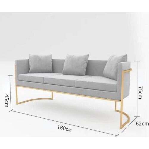Nordic Simple Office Three-seat Sofa Modern Minimalist Nail Salon Reception Lounge Area Light Luxury Business Chairs Customized