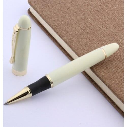 JINHAO X450 Milky white metal golden gift Trim Rollerball Pen