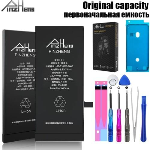 PINZHENG High Capacity Battery For iPhone 6 6S 7 8 Plus X XR Xs Max Replacement 0 Cycle Battery For iPhone 5 5S SE Bateria