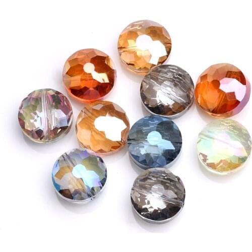 Lampwork Glass Beads For Jewelry Making Bulk 14MM Faceted Round Crystal Beads For Bracelets Necklace DIY Crafts Charms 10pcs
