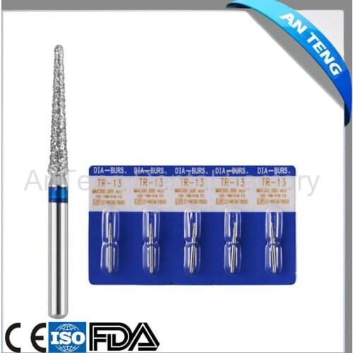 High Quality A+ 5Pcs Dental Diamond Burs for High Speed Handpiece Medium FG 1.6MM Taper Round End Tapered Flat End Assorted Type