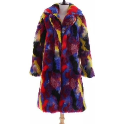 S-9XL Womens Winter Clothing Plus Size Leather Fur Coat Mid-Length Leather and Fur Business Suit Collar Faux Fox Fur Coat