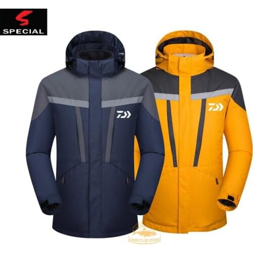 Daiwas Winter Fishing Clothing Outdoor Reflective Two-piece Blazer Warm and Windproof Mountaineering Wear