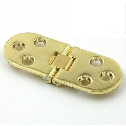 Gold Oval table hinge folding accessories flap hinges 80mm total length x10