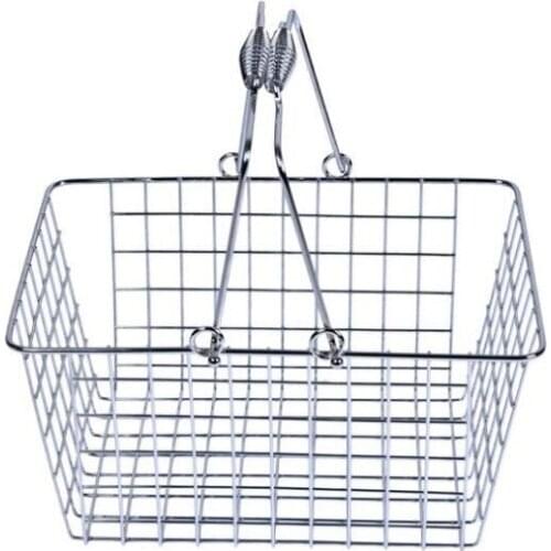 10pcs Iron Art Storage Basket Portable Debris Desktop Fruit Cosmetic Sundries Wire Mesh Shopping Baskets ZA6806