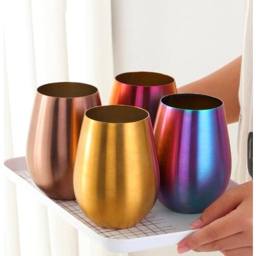 304 Stainless Steel Wine Glasses Coffee Beer Mug Drink Beverage Beer Portable Water Cup Drinkware Office Water Mugs