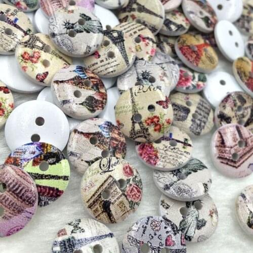 50pcs 15 mm Tower DIY Craft Scrapbook Buttons Sewing Appliques WB347