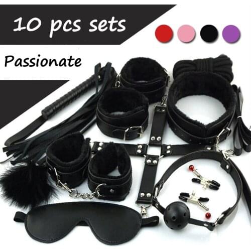 7/10Pcs Sex Toys For Women Cotton Rope Handcuffs Collar String Mouth Ceppi Whip Suit Offbeat Bondage Toys Adult Games Sex Shop