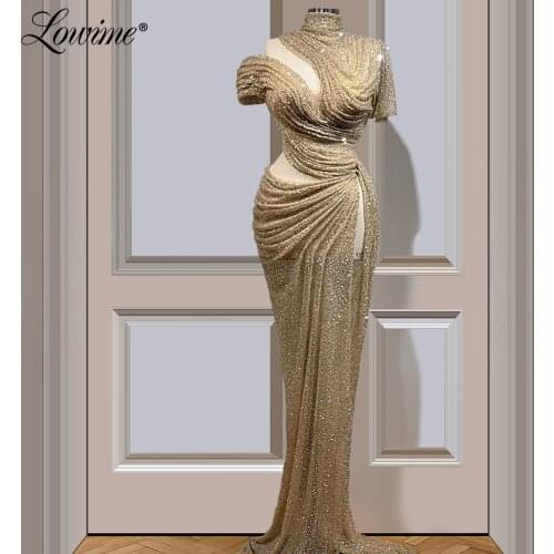 Arabic Dubai Design Plus Size Prom Dresses Vestidos Middle East Evening Dress Beads Party Gowns For Weddings 2020 Robe De Soiree