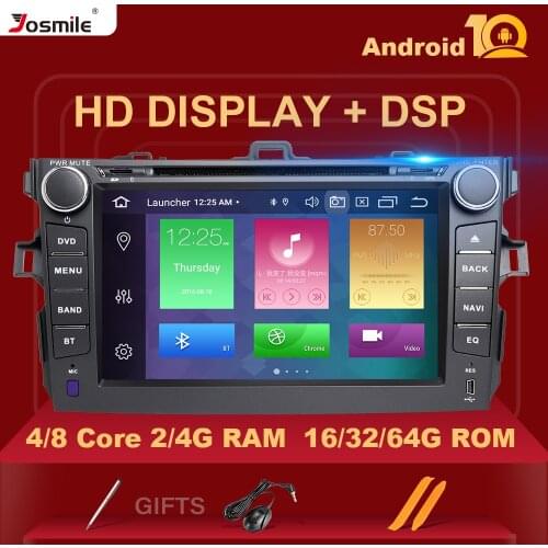 2 Din Android 10 Car Multimedia DVD Player For Toyota Corolla 2007 2008 2009 2010 2011 GPS Navigation Radio Stereo DSP 4GB 64G