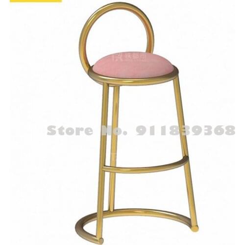 Bar stool Nordic light luxury bar chair ins simple net red bar cafe restaurant casual backrest high table and stool
